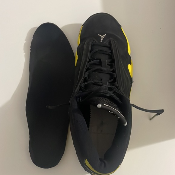 COPY - Nike Air Jordan Retro XIV 14 Thunder Black Vibrant Yellow 487471-070 Siz… - Picture 12 of 12